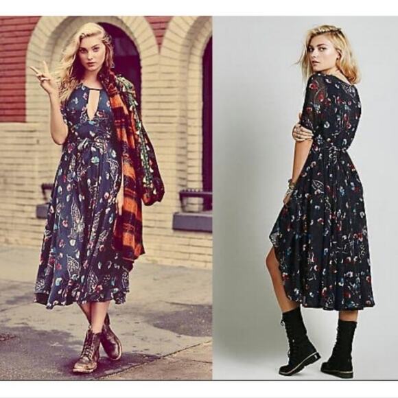 Free People Vintage Bonnie Butterfly Size 4 Dress - Picture 11 of 11